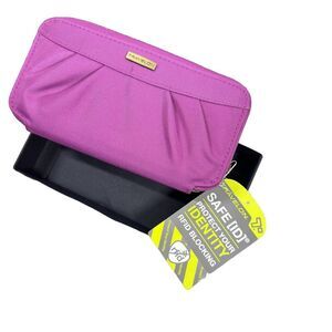 Travelon Travel Clutch‎ Billfold RFID Block Zip Around Wallet Wristlet Pink